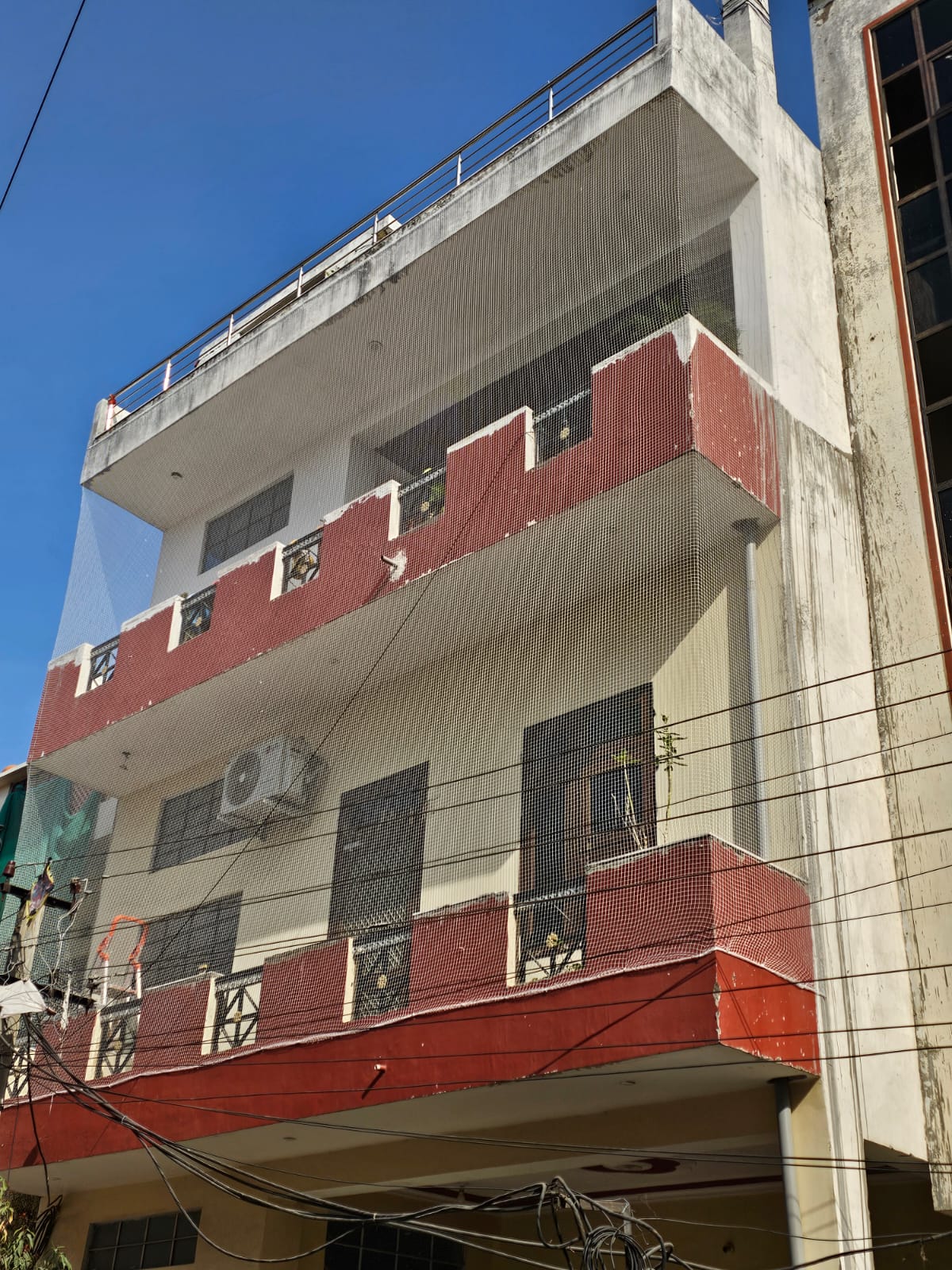 Balcony net installation 1