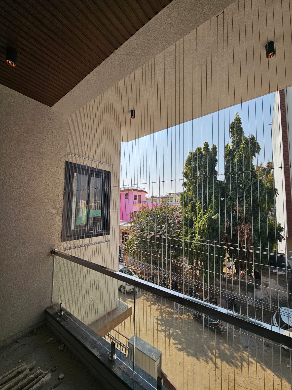 Balcony net installation 1