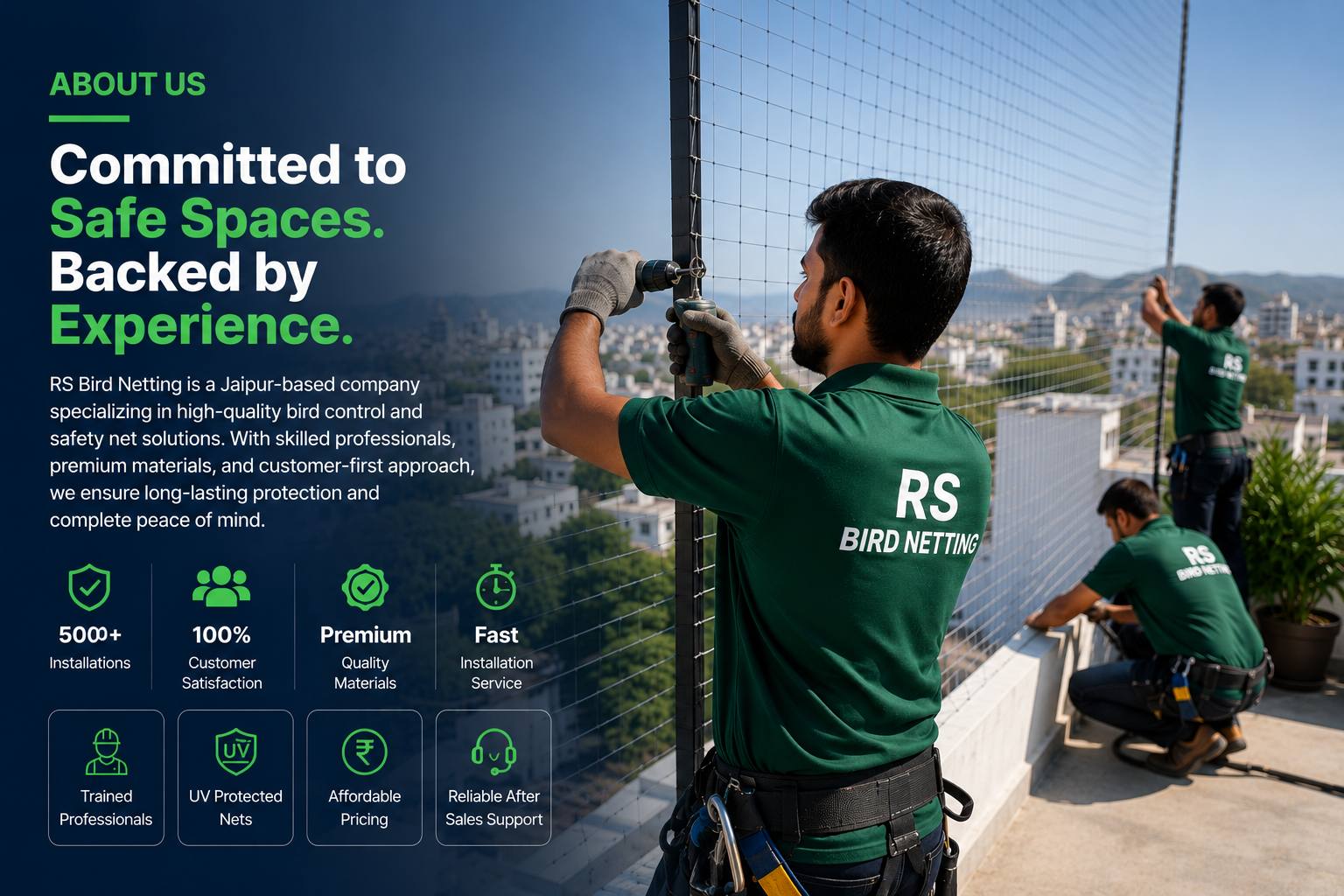 Professional safety net installation